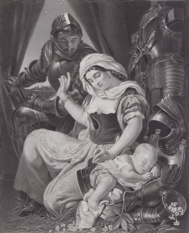La cuna del guerrero de Daniel (after) Maclise