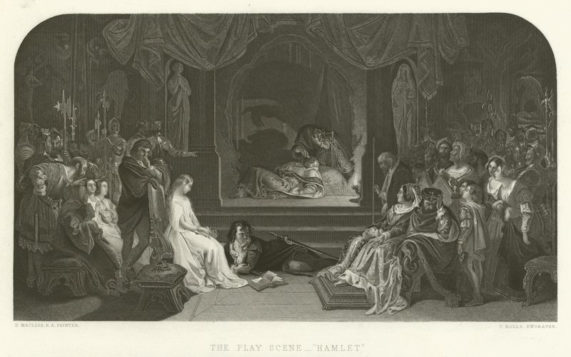 La escena de la obra en Hamlet de Daniel Maclise