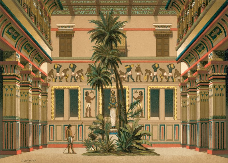 Patio de una casa egipcia de Dionisio Baixeras Verdaguer
