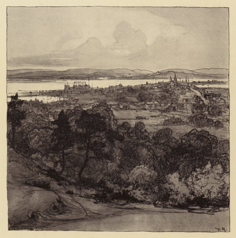 Poole desde Parkstone (litografía) de Donald (after) Maxwell