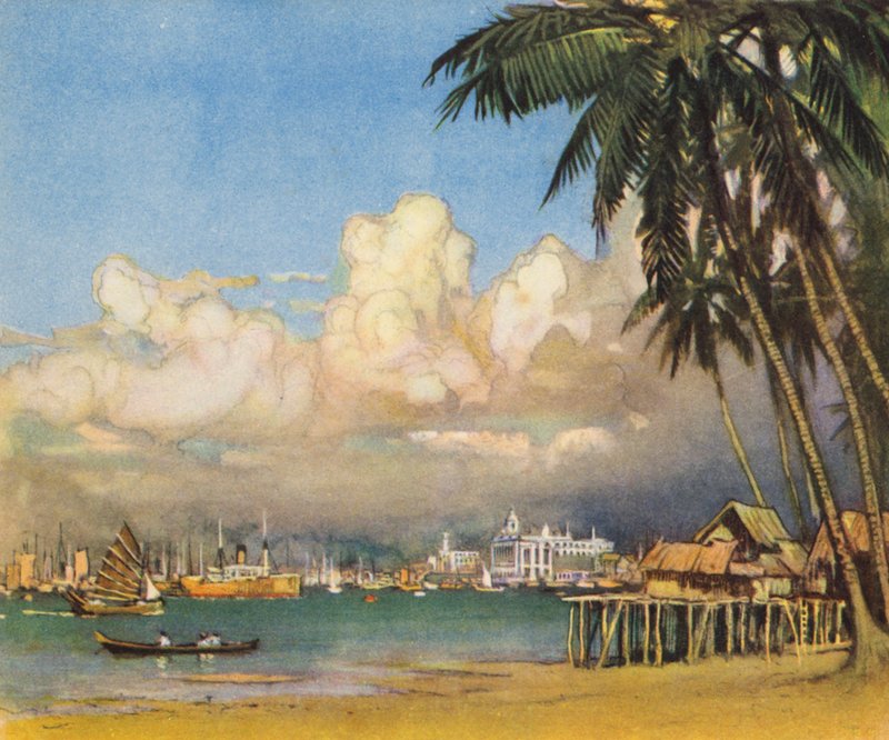 Singapur (litografía en color) de Donald (after) Maxwell