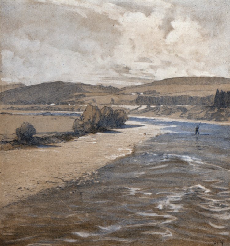 El Dee en Aboyne (litografía en color) de Donald (after) Maxwell