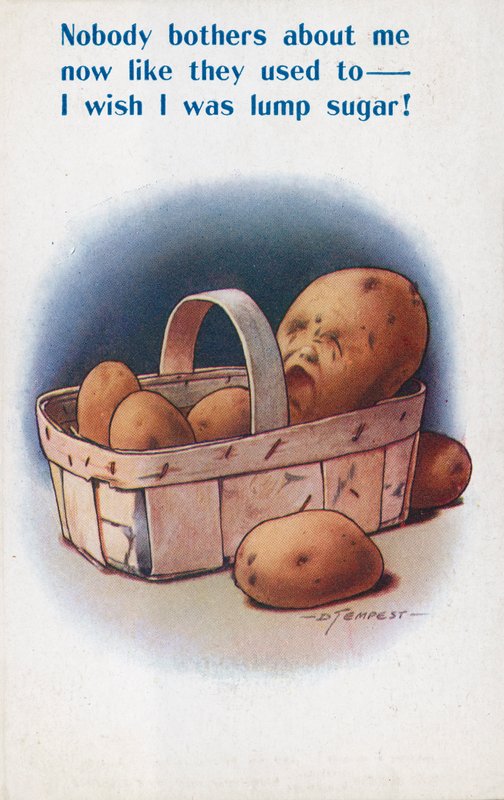 Patatas (litografía en color) de Douglas Tempest