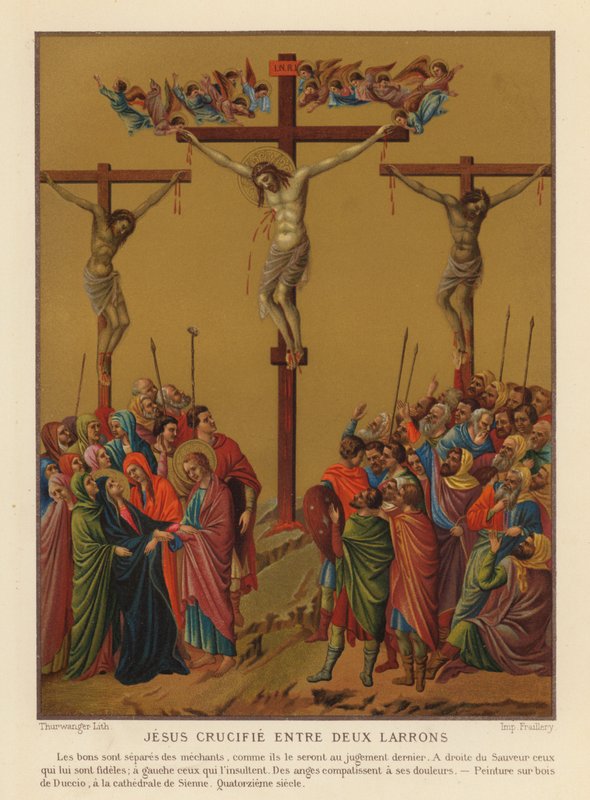 Crucifixión de Jesucristo (chromolitho) de Duccio di Buoninsegna