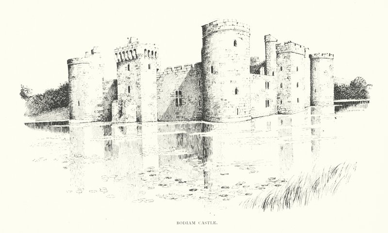 Castillo de Bodiam (litografía) de Duncan Moul