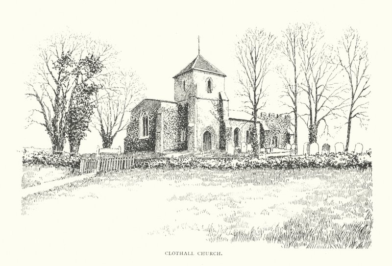 Iglesia de Clothall (litografía) de Duncan Moul
