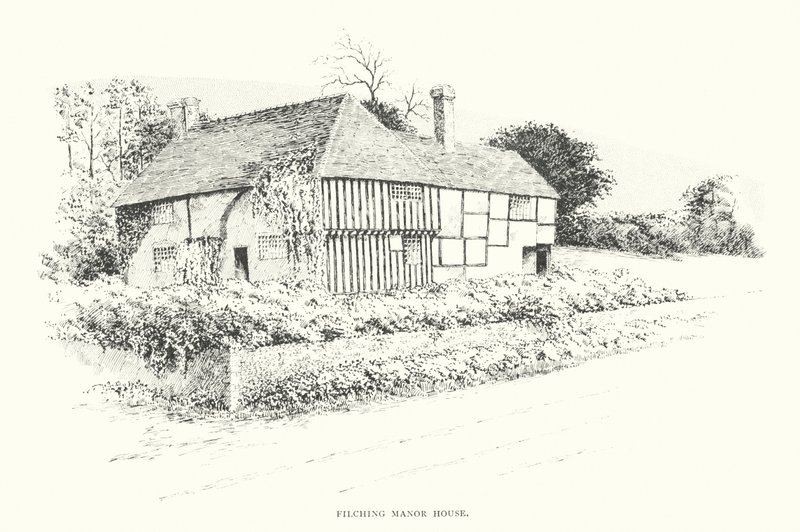Filching Manor House (litografía) de Duncan Moul