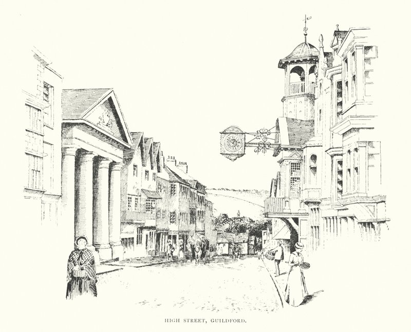 High Street, Guildford (litografía) de Duncan Moul