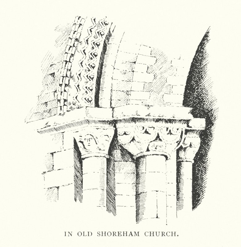 En la iglesia de Old Shoreham (litografía) de Duncan Moul