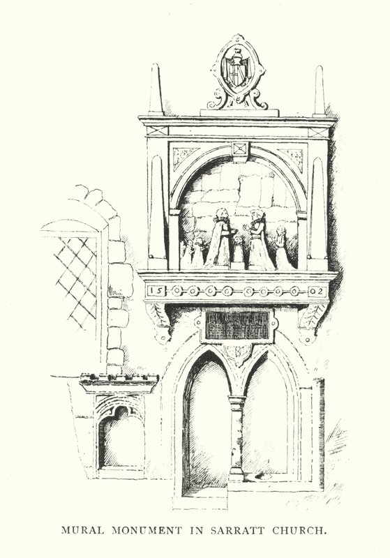 Monumento mural en la iglesia de Sarratt (litografía) de Duncan Moul