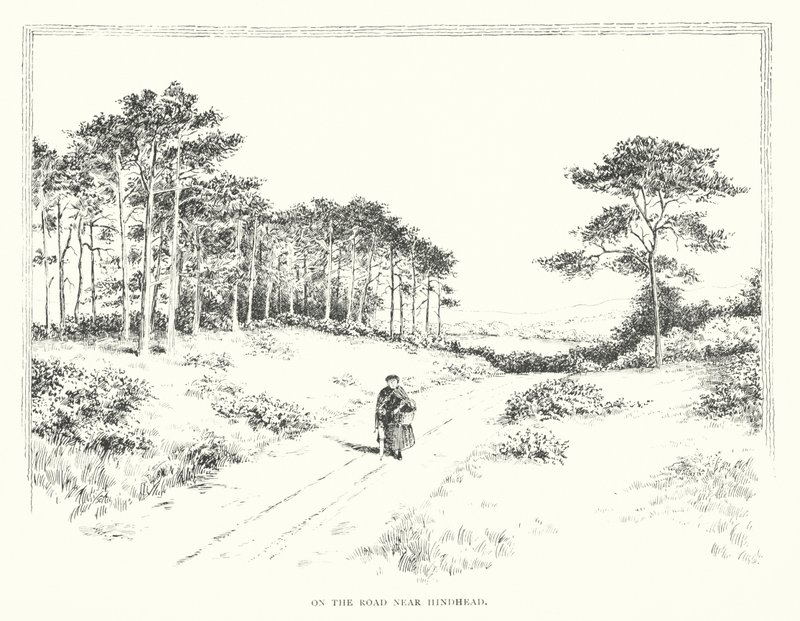 En la carretera cerca de Hindhead (litografía) de Duncan Moul