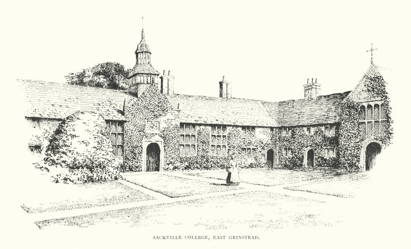 Sackville College, East Grinstead (litografía) de Duncan Moul