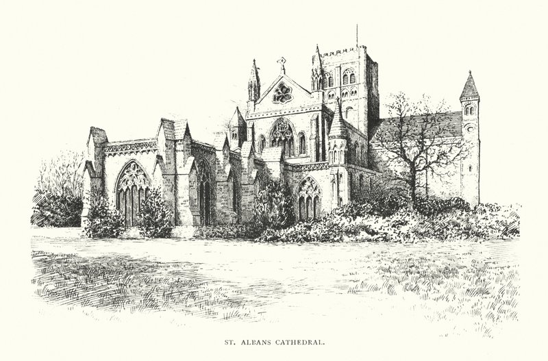 Catedral de St Albans (litografía) de Duncan Moul