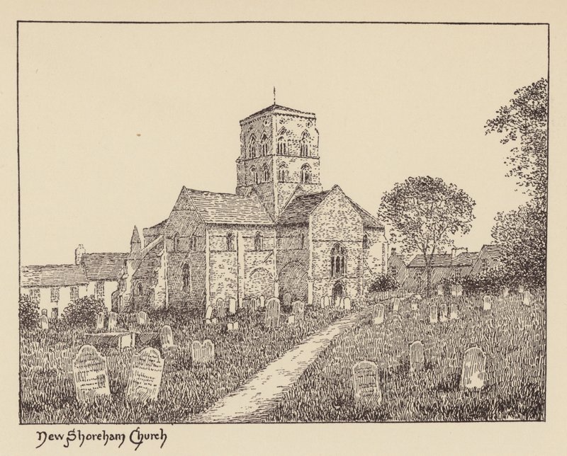 Sussex: Iglesia de New Shoreham (litografía) de Duncan Moul