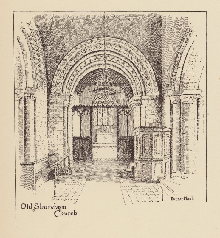 Sussex: Iglesia de Old Shoreham (litografía) de Duncan Moul