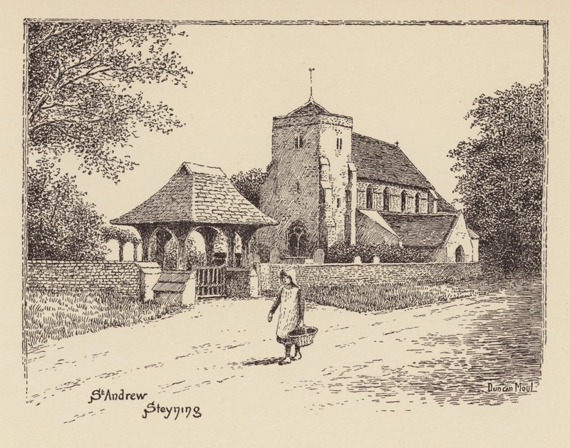 Sussex: St Andrew, Steyning (litografía) de Duncan Moul