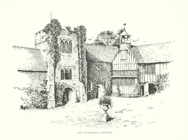 The Courtyard, Ightham (litografía) de Duncan Moul
