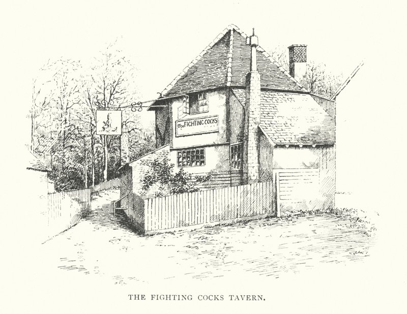 Taberna The Fighting Cocks (litografía) de Duncan Moul