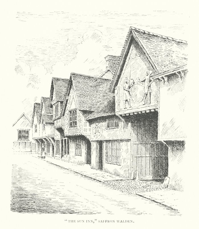 "The Sun Inn", Saffron Walden (litografía) de Duncan Moul
