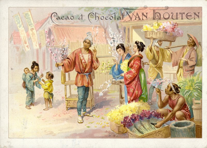 Vendedores de flores chinos de Dutch School
