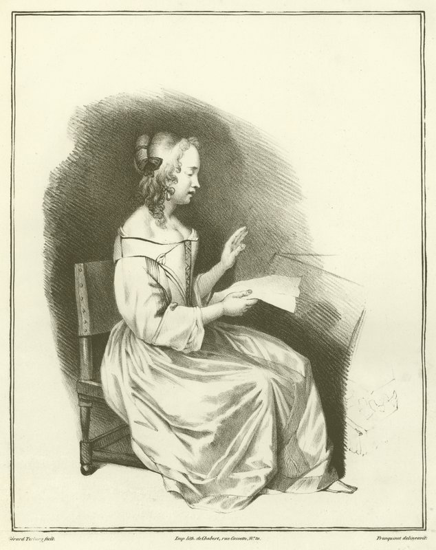 Mujer leyendo una carta de Dutch School