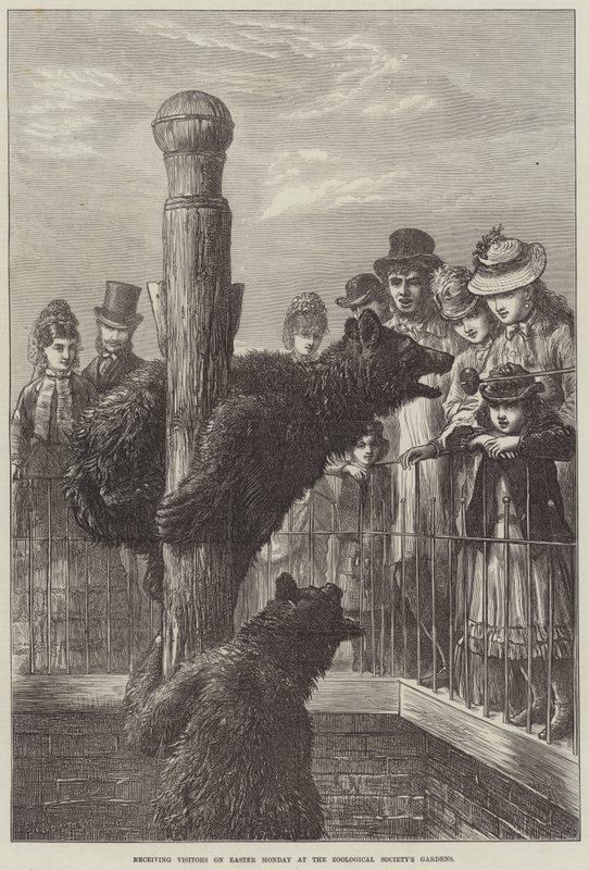 Recibiendo visitantes el Lunes de Pascua en los Jardines de la Sociedad Zoológica de Ebenezer Newman Downard
