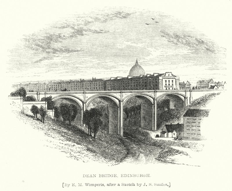 Puente Dean, Edimburgo (grabado) de Edmund Morison (after) Wimperis
