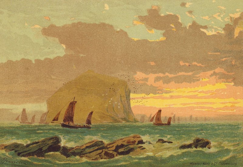 The Bass Rock (litografía en color) de Edward (after) Duncan