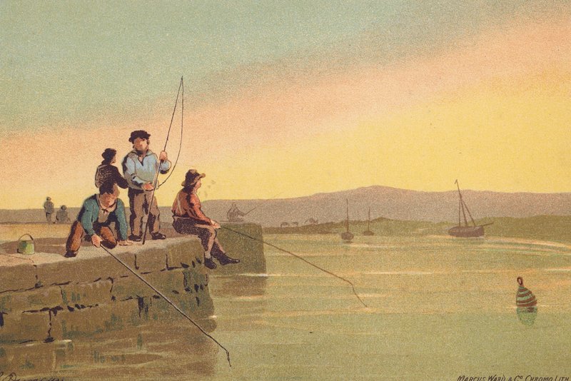 El muelle de Berwick (litografía en color) de Edward (after) Duncan