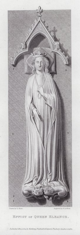 Efigie de la Reina Leonor (grabado) de Edward Blore