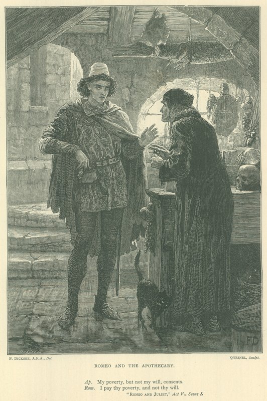 Ilustración para Romeo y Julieta de Edward Burne Jones
