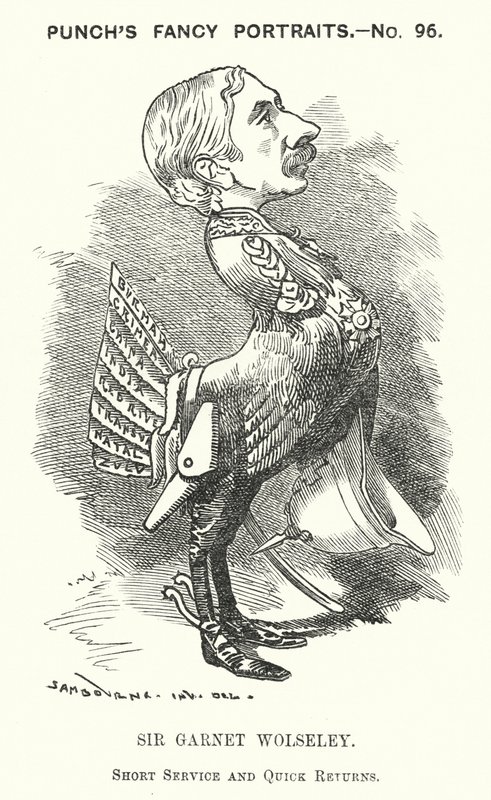 Caricatura de Punch: Garnet Wolseley de Edward Linley (after) Sambourne