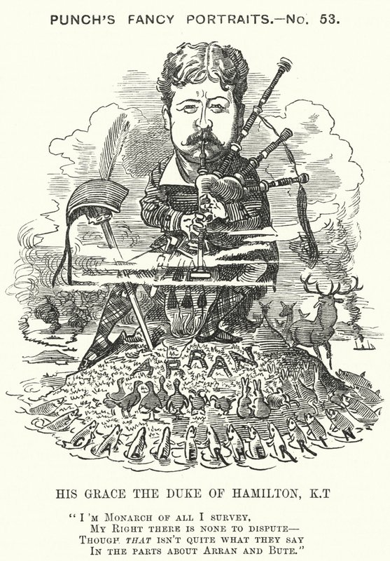 Caricatura de Punch: William Douglas Hamilton de Edward Linley (after) Sambourne