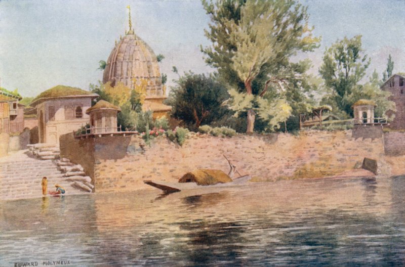Un templo hindú, Srinagar de Edward Mary Joseph Molyneux
