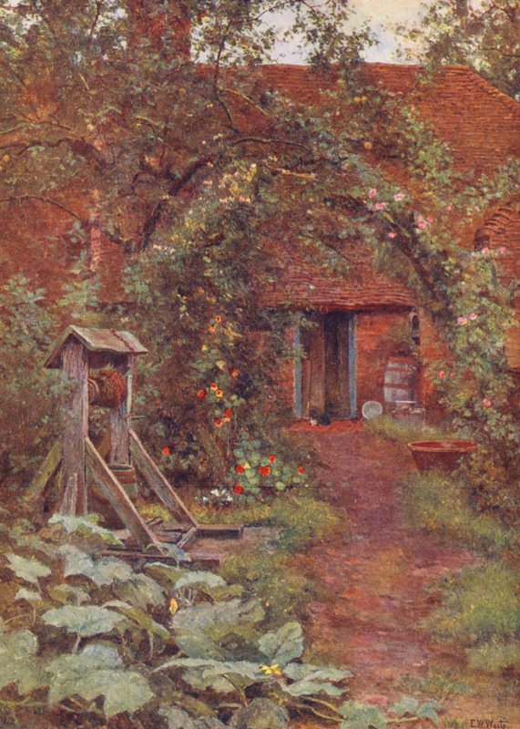 El pozo profundo y fresco (litografía en color) de Edward Wilkins Waite