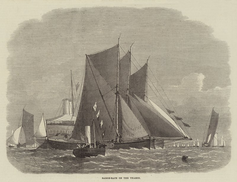 Carrera de barcazas en el Támesis de Edwin Weedon