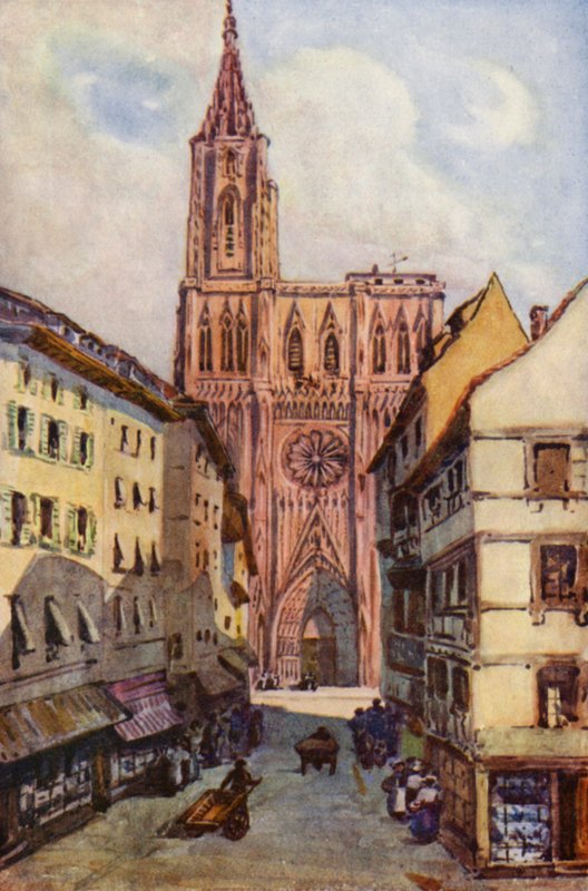 El Rin: Estrasburgo (litografía en color) de Effie Jardine