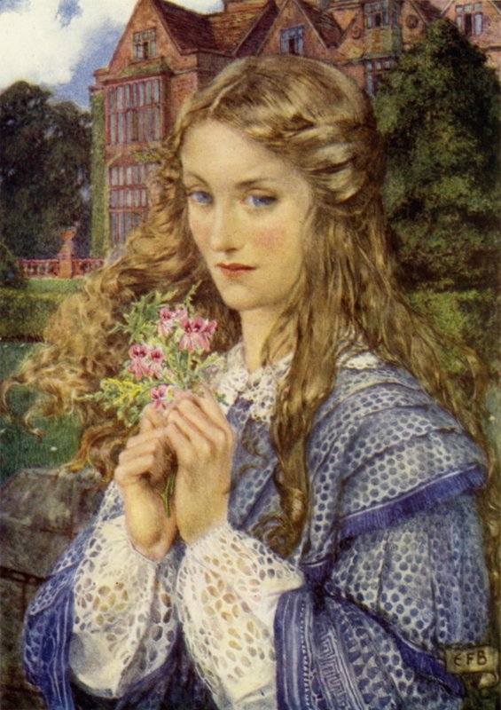 Evelyn Hope (litografía en color) de Eleanor Fortescue Brickdale