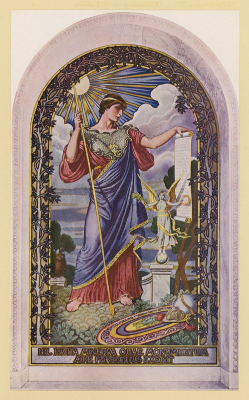 La Minerva de la Paz (litografía en color) de Elihu Vedder