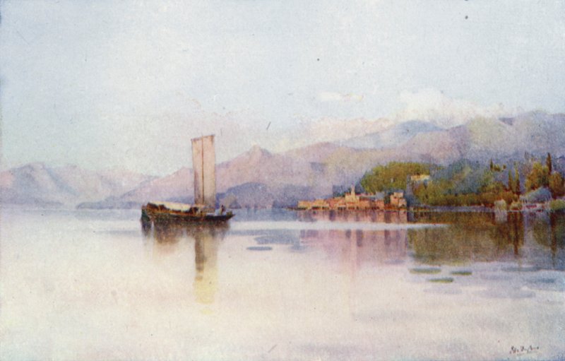 Bellagio, Lago de Como (litografía en color) de Ella Du Cane