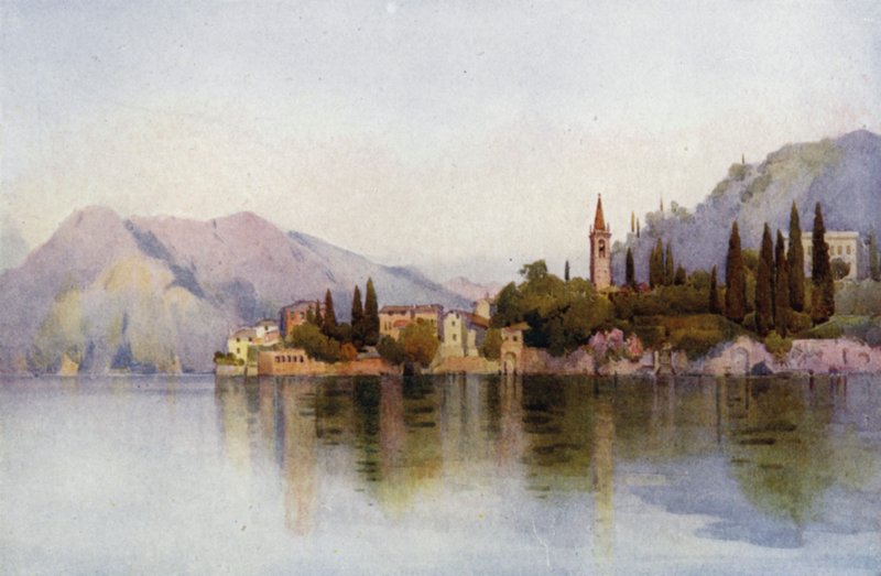 Varenna, Lago de Como (litografía en color) de Ella Du Cane