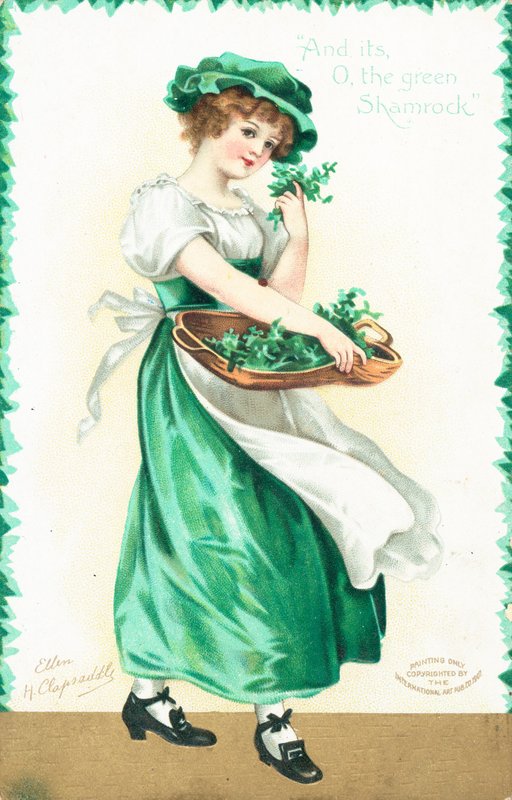 Tarjeta del Día de San Patricio de Ellen Hattie Clapsaddle