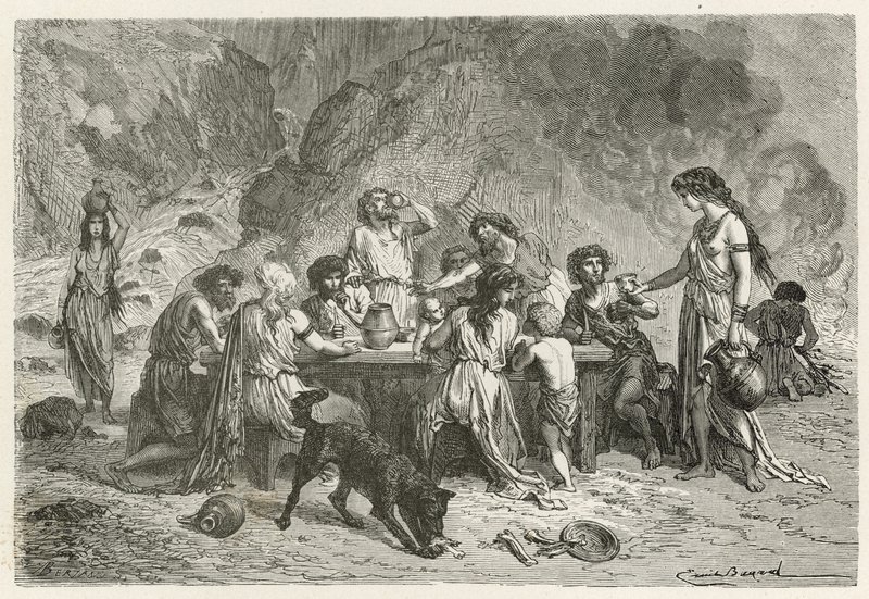 Una comida en la época del bronce de Emile Antoine Bayard
