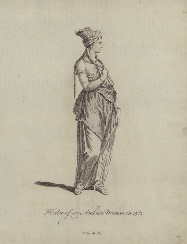 Hábito de una mujer árabe en 1581 de English School