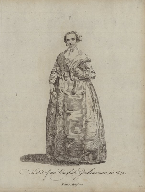 Hábito de una dama inglesa en 1640 de English School