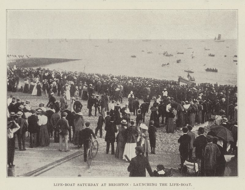 Sábado de botes salvavidas en Brighton, lanzamiento del bote salvavidas de English Photographer