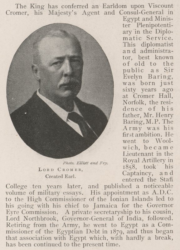 Lord Cromer, Creado Conde de English Photographer