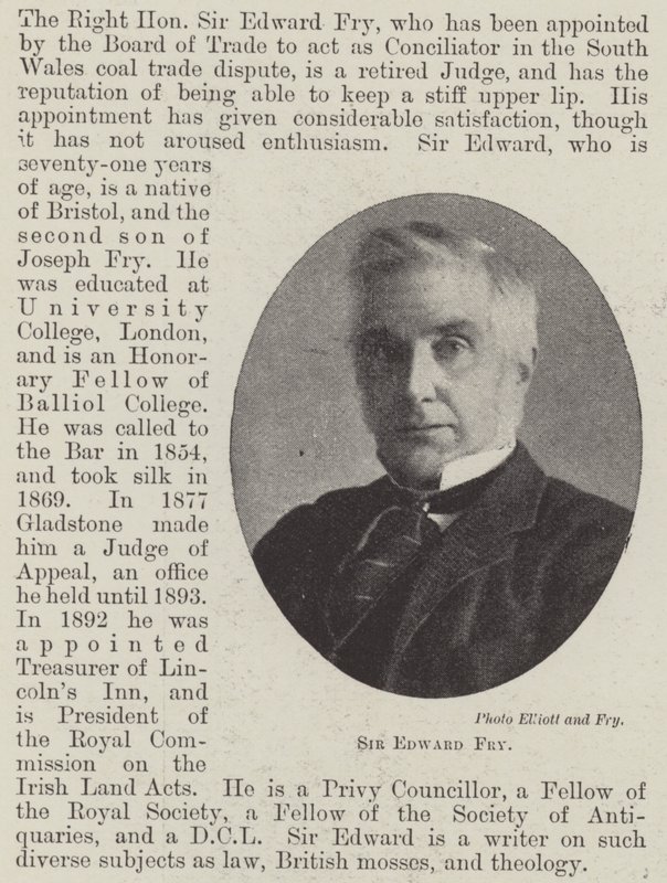 Sir Edward Fry de English Photographer