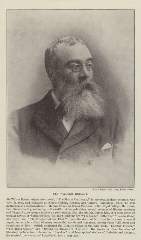 Sir Walter Besant de English Photographer