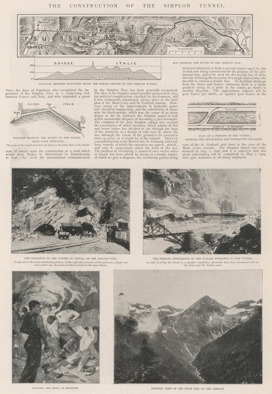 La Construcción del Túnel de Simplon de English Photographer